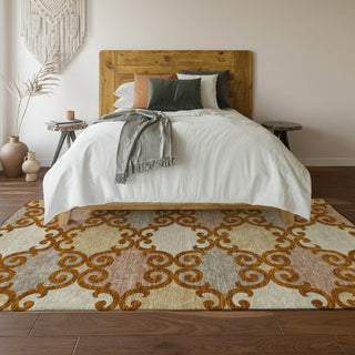 Piper Looms Mayfield Scrolls AMF883 Terracotta Machine Washable Area Rug Lifestyle Image Feature