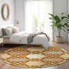 Piper Looms Mayfield Scrolls AMF883 Terracotta Machine Washable Area Rug Round Lifestyle Image Feature