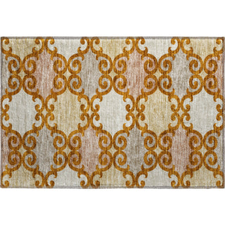 Piper Looms Mayfield Scrolls AMF883 Terracotta Machine Washable Area Rug Scatter Main Image