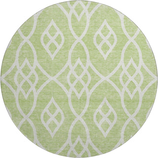 Piper Looms Mayfield Scrolls AMF884 Aloe Machine Washable Area Rug Round Main Image