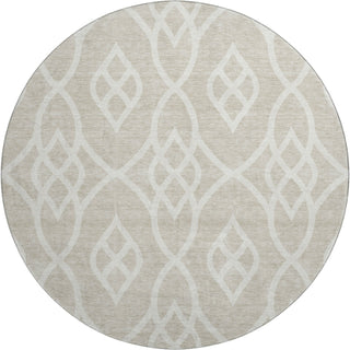 Piper Looms Mayfield Scrolls AMF884 Beige Machine Washable Area Rug Round Main Image