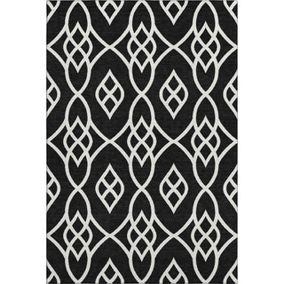Piper Looms Mayfield Scrolls AMF884 Black Machine Washable Area Rug main image