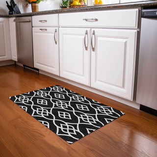 Piper Looms Mayfield Scrolls AMF884 Black Machine Washable Area Rug Scatter Lifestyle Image Feature