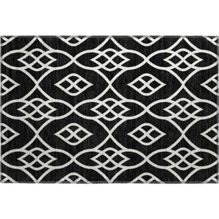 Piper Looms Mayfield Scrolls AMF884 Black Machine Washable Area Rug Scatter Main Image