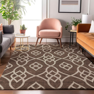Piper Looms Mayfield Scrolls AMF884 Chocolate Machine Washable Area Rug Lifestyle Image Feature