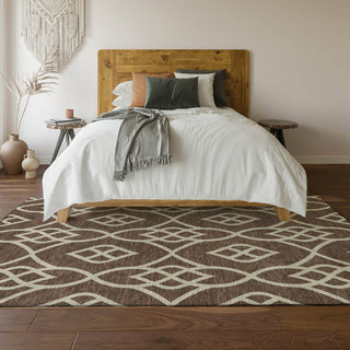 Piper Looms Mayfield Scrolls AMF884 Chocolate Machine Washable Area Rug Lifestyle Image Feature
