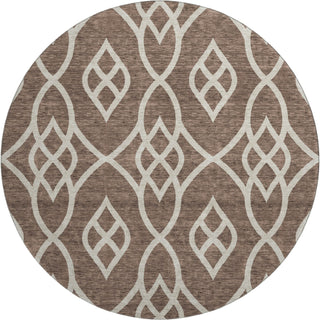 Piper Looms Mayfield Scrolls AMF884 Chocolate Machine Washable Area Rug Round Main Image