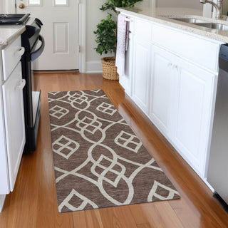 Piper Looms Mayfield Scrolls AMF884 Chocolate Machine Washable Area Rug Runner Lifestyle Image Feature