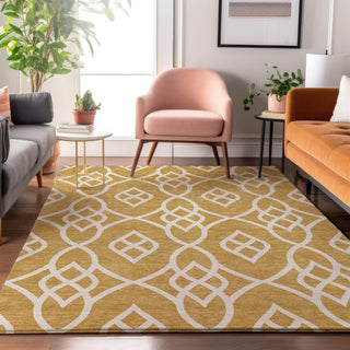 Piper Looms Mayfield Scrolls AMF884 Gold Machine Washable Area Rug Lifestyle Image Feature