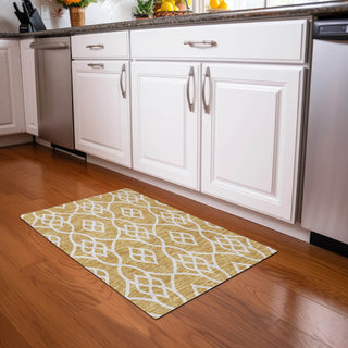 Piper Looms Mayfield Scrolls AMF884 Gold Machine Washable Area Rug Scatter Lifestyle Image Feature