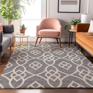 Piper Looms Mayfield Scrolls AMF884 Gray Machine Washable Area Rug Lifestyle Image Feature