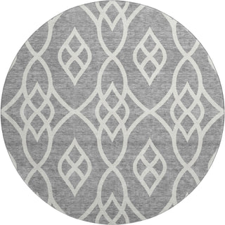 Piper Looms Mayfield Scrolls AMF884 Gray Machine Washable Area Rug Round Main Image
