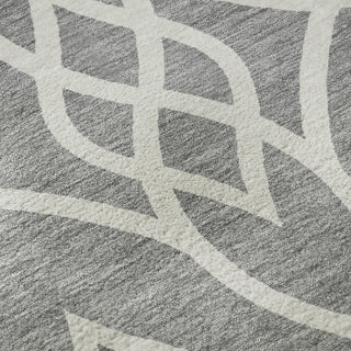 Piper Looms Mayfield Scrolls AMF884 Gray Machine Washable Area Rug Swatch Image