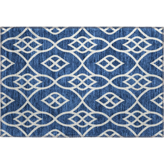 Piper Looms Mayfield Scrolls AMF884 Navy Machine Washable Area Rug Scatter Main Image