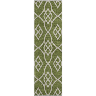 Piper Looms Mayfield Scrolls AMF884 Olive Machine Washable Area Rug Runner Main Image