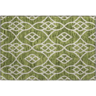 Piper Looms Mayfield Scrolls AMF884 Olive Machine Washable Area Rug Scatter Main Image