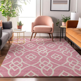Piper Looms Mayfield Scrolls AMF884 Pink Machine Washable Area Rug Lifestyle Image Feature