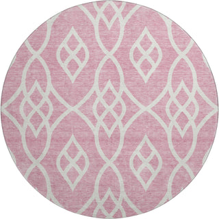 Piper Looms Mayfield Scrolls AMF884 Pink Machine Washable Area Rug Round Main Image