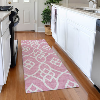 Piper Looms Mayfield Scrolls AMF884 Pink Machine Washable Area Rug Runner Lifestyle Image Feature