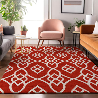 Piper Looms Mayfield Scrolls AMF884 Red Machine Washable Area Rug Lifestyle Image Feature