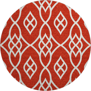 Piper Looms Mayfield Scrolls AMF884 Red Machine Washable Area Rug Round Main Image