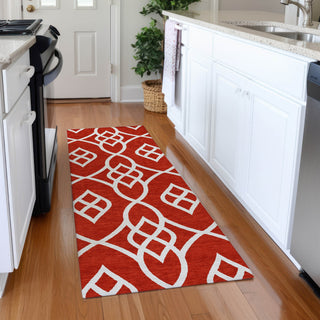 Piper Looms Mayfield Scrolls AMF884 Red Machine Washable Area Rug Runner Lifestyle Image Feature