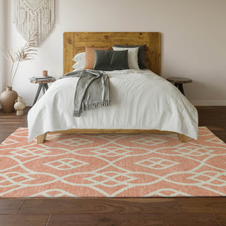 Piper Looms Mayfield Scrolls AMF884 Salmon Machine Washable Area Rug Lifestyle Image Feature