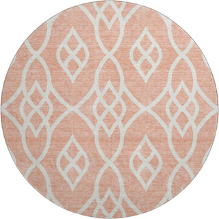 Piper Looms Mayfield Scrolls AMF884 Salmon Machine Washable Area Rug Round Main Image
