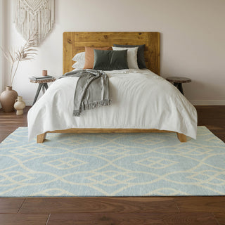 Piper Looms Mayfield Scrolls AMF884 Sky Machine Washable Area Rug Lifestyle Image Feature