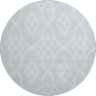 Piper Looms Mayfield Scrolls AMF884 Sky Machine Washable Area Rug Round Main Image