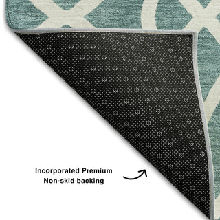 Piper Looms Mayfield Scrolls AMF884 Teal Machine Washable Area Rug Backing Image