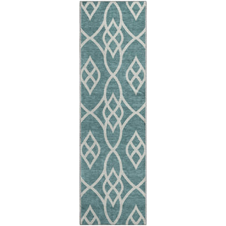 Piper Looms Mayfield Scrolls AMF884 Teal Machine Washable Area Rug Runner Main Image