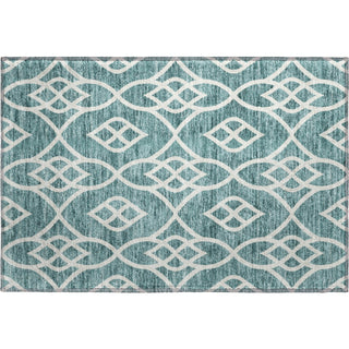Piper Looms Mayfield Scrolls AMF884 Teal Machine Washable Area Rug Scatter Main Image