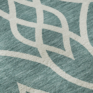 Piper Looms Mayfield Scrolls AMF884 Teal Machine Washable Area Rug Swatch Image