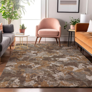Piper Looms Mayfield Floral AMF885 Brown Machine Washable Area Rug Lifestyle Image Feature