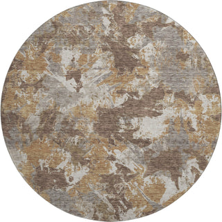 Piper Looms Mayfield Floral AMF885 Brown Machine Washable Area Rug Round Main Image
