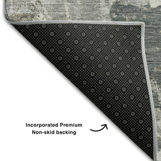 Piper Looms Mayfield Floral AMF885 Charcoal Machine Washable Area Rug Backing Image