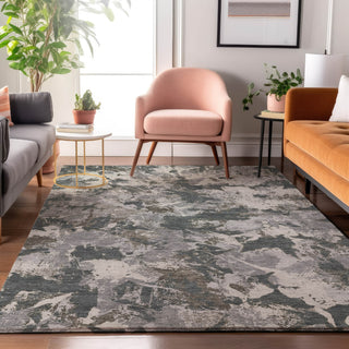 Piper Looms Mayfield Floral AMF885 Charcoal Machine Washable Area Rug Lifestyle Image Feature