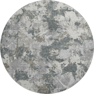 Piper Looms Mayfield Floral AMF885 Charcoal Machine Washable Area Rug Round Main Image