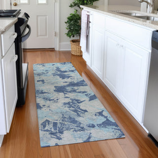 Piper Looms Mayfield Floral AMF885 Navy Machine Washable Area Rug Runner Lifestyle Image Feature