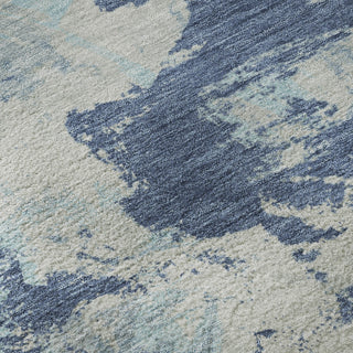 Piper Looms Mayfield Floral AMF885 Navy Machine Washable Area Rug Swatch Image