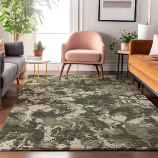 Piper Looms Mayfield Floral AMF885 Olive Machine Washable Area Rug Lifestyle Image Feature