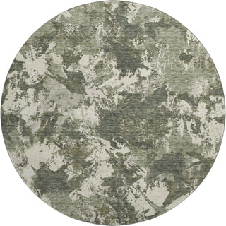 Piper Looms Mayfield Floral AMF885 Olive Machine Washable Area Rug Round Main Image