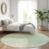 Piper Looms Mayfield Stripes AMF886 Aloe Machine Washable Area Rug Round Lifestyle Image Feature