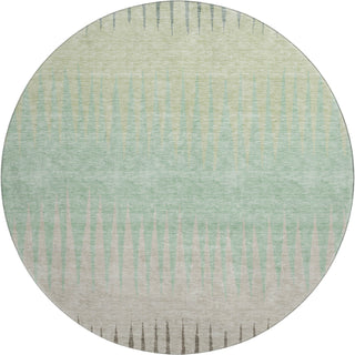 Piper Looms Mayfield Stripes AMF886 Aloe Machine Washable Area Rug Round Main Image