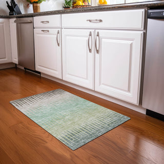 Piper Looms Mayfield Stripes AMF886 Aloe Machine Washable Area Rug Scatter Lifestyle Image Feature
