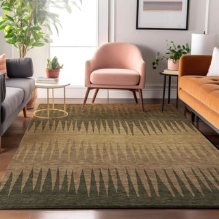Piper Looms Mayfield Stripes AMF886 Brown Machine Washable Area Rug Lifestyle Image Feature