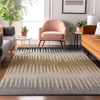 Piper Looms Mayfield Stripes AMF886 Charcoal Machine Washable Area Rug Lifestyle Image Feature