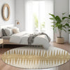 Piper Looms Mayfield Stripes AMF886 Charcoal Machine Washable Area Rug Round Lifestyle Image Feature