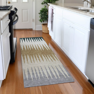 Piper Looms Mayfield Stripes AMF886 Charcoal Machine Washable Area Rug Runner Lifestyle Image Feature